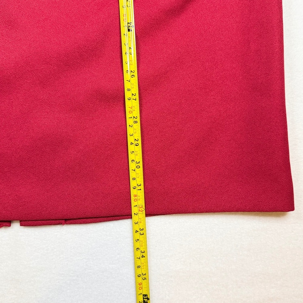 Vintage Red Elastic Waist Midi Pencil Skirt Size 16W Made in USA 55866L - Picture 3 of 7